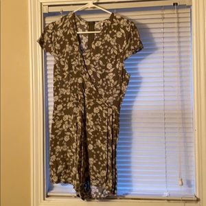 Charlotte Russe Green floral romper